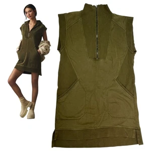 Mini Vestido Daily Practice Anthropologie Meru Cremallera Frontal Verde Oliva Talla Grande - Imagen 1 de 8