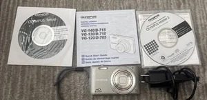 Olympus VG-140 Silver 14MP LCD 5x Optical Zoom Digital Camera w/Battery WORKING - Picture 1 of 9