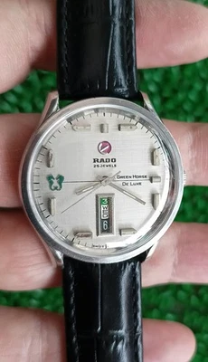 NICE & RARE VINTAGE RADO GREEN HORSE DELUXE AUTOMATIC 25 JEWELS SWISS MADE WATCH - Image 1 of 4
