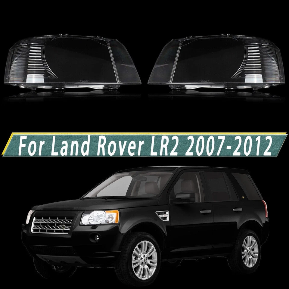 Pair Left + Right Headlamp Headlight Lens Cover For 2007-2012 Land Rover LR2 - Imagem 1 de 4