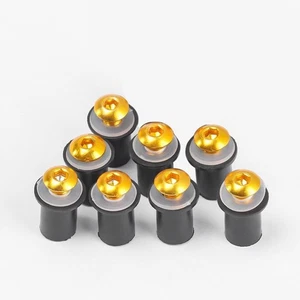 Windshield Bolt Nuts Kit CNC 8pcs Mounting Fastener Nuts Gold Motorcycle - Picture 1 of 2