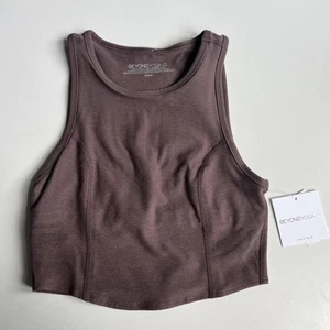 Beyond Yoga Damen Spacedye Motivate Cropped Tank Braun Taupe BH Medium Neu mit Etikett - Bild 1 von 9