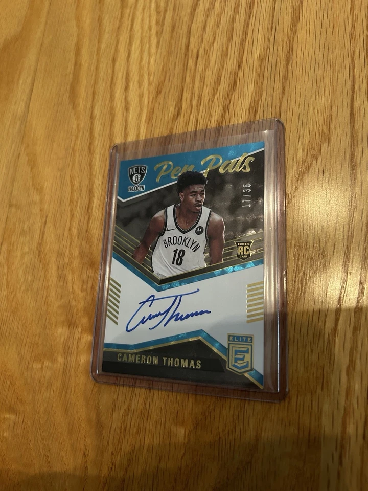 2021/22 Panini Elite Pen Pals Blue /35 Cameron Thomas Auto Autograph Nets RC Lsu - Image 1 of 1