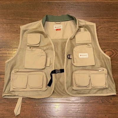 Redington Fly Fishing Vest Men's L/XL Outdoor Clark Fork Mesh Safari Tan Khaki - Image 1 of 4