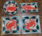 Peggy Karr Fused Art Glass☆4 Piece Seafood Set☆Signed By Artist☆Excellent☆☆☆☆☆☆☆