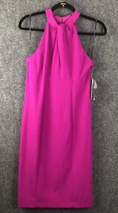 JULIA JORDAN Twist Neck Halter Sheath Dress Dark Fuchsia Size 2 - Imagen 1 de 12