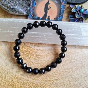 black tourmaline Bracelet Crystal Healing Protection Gift Root Chakra Bangle - Picture 1 of 12