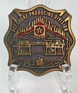 RARE 1991 Anacortes TEXACO OFFSHORE Division Belt Buckle Brass - Picture 1 of 14