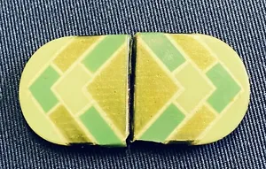 Guilloche Green Enamel Belt Sash Buckle Vintage Art Deco Made In Germany Antique - Picture 1 of 8