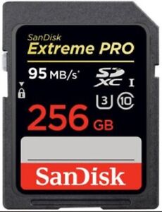 SanDisk Extreme Pro 256 GB 633x SDXC UHS-I U3 Class 10 Memory Card for Camera