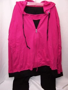Women's Track Suit CASCADE BLUE Active Zip Hoodie and Pants SMALL BLACK PINK - Picture 1 of 2