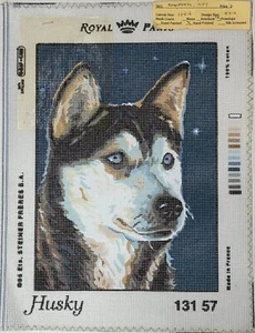 Royal Paris PERRO HUSKY SIBERIANO lona de aguja 8 3/4" x 12" 13157 - Imagen 1 de 3