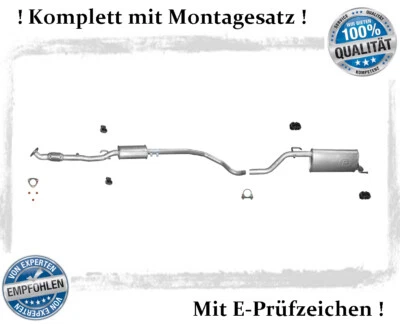 Auspuffanlage für Opel Corsa D 1.0 Auspuff Endtopf Mitteltopf Montagesatz - Bild 1 von 4