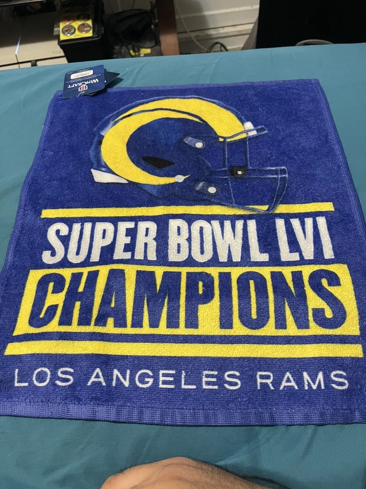 LOS ANGELES RAMS SUPER BOWL LVI CHAMPIONS 15"X18" TOALLA DE RALLY CON LICENCIA NFL Foto 1 de 1