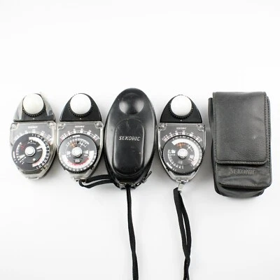Tres medidores de exposición Sekonic Studio Deluxe - 2 L-398, uno L-28c - piezas/reparación Foto 1 de 4