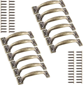 12 Pcs 4" Rustic Gate Handle, Iron Hardware Handle Pull with Screw, Vintage - Picture 1 of 12