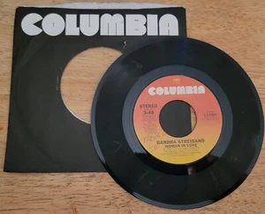 Barbara Streisand "Woman in Love"/"Run Wild" 45 RPM Vinyl Record 7" Single (EX) - Picture 1 of 2