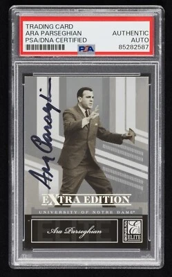 Ara Parseghian Signed 2007 Donruss Elite Extra Edition Card #66 (PSA) Notre Dame - Image 1 of 2