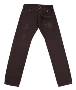 Kiton Brown Solid Jeans - Slim - 33/49 - (KT219616SM2) - Picture 1 of 4