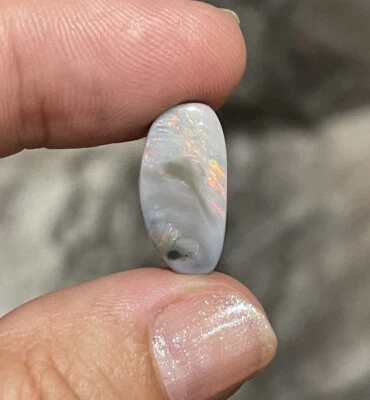 4.6ct 17.8x9.2x3.8mm Solid Australian Semi Black Opal Cabochon Loose Gem - Image 1 of 4