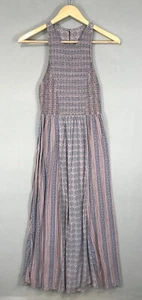 Vestido Kimchi Azul Para Mujer Pequeño Marrón Floral Midi Corpiño Calado Sin Mangas - Imagen 1 de 14