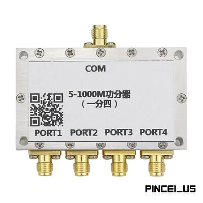 5-1000MHz 50Ω 0.3dB 4 Way One-to-Four RF Power Divider Combiner - Image 1 of 4