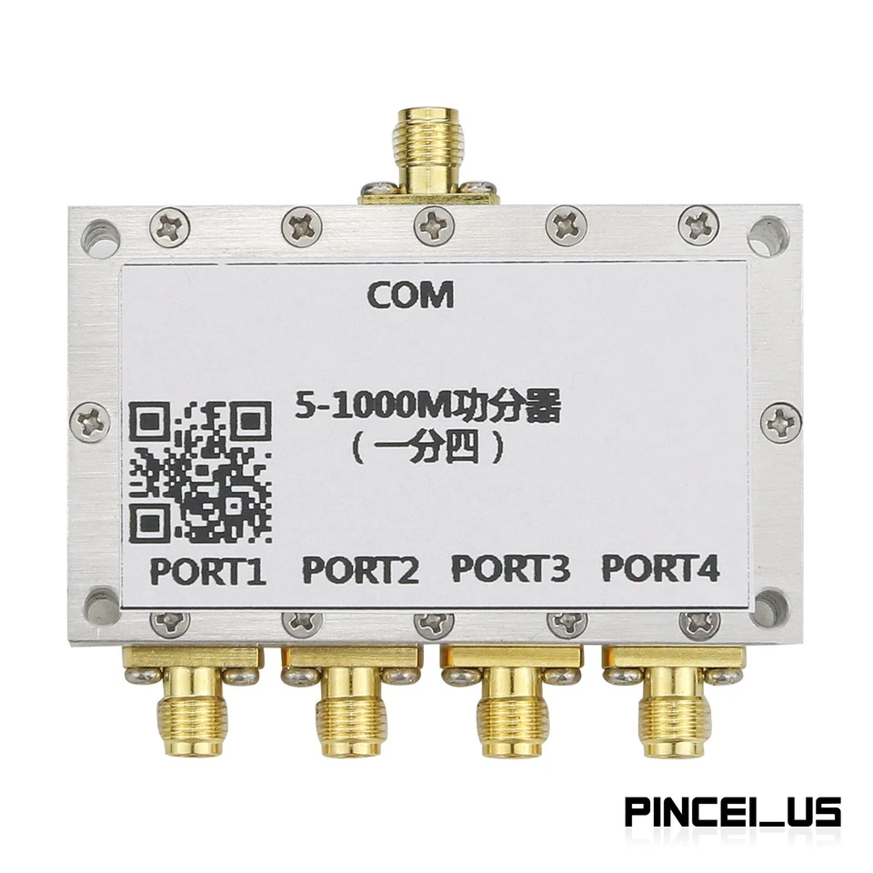 5-1000MHz 50Ω 0.3dB 4 Way One-to-Four RF Power Divider Combiner - Image 1 of 4