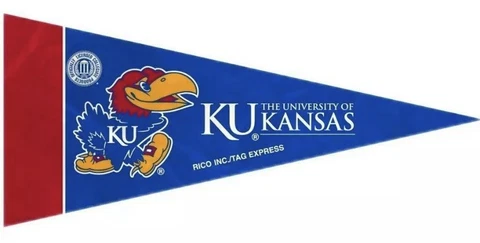NCAA  Mini Pennant 9"x4" inch, felt University Of Kansas Jayhawks 8 Pac Cover