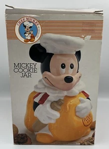Vintage Walt Disney Chef Mickey Cookie Jar Mickey Flour Sack New Open Box - Imagen 1 de 10
