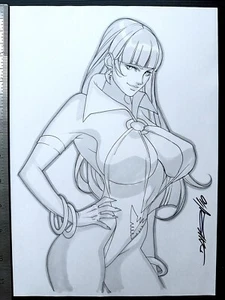 Arte de cómic original Vampirella de Daikon (8,5” x 11,75”) - Dynamite Frazetta - Imagen 1 de 2