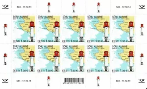 Stamp sheet of ESTONIA 2014 - Soru lower leading light lighthouse /584 -17.10.14 - Picture 1 of 2