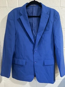 VITTORIO ST. ANGELO 2 BUTTON SINGLE BREASTED BLAZER JACKET, ROYAL BLUE 38R - Picture 1 of 17