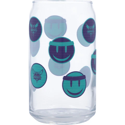 Charlotte Hornets 16oz. Smiley Can Glass Cover