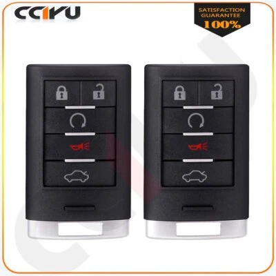 2 Para Cadillac CTS STS 2008 2009 2010 2011 2012 2013 Mando a distancia Carcasa Carcasa Llavero Foto 1 de 4