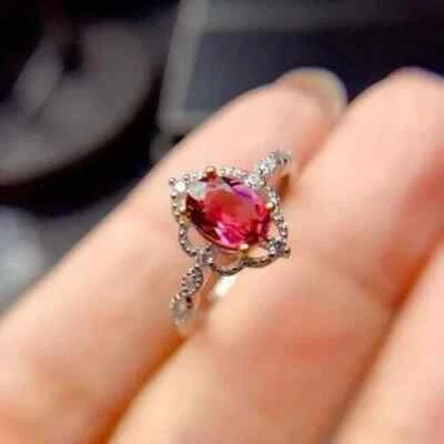 2.00Ct Oval Cut Ruby Lab Created Diamond 14K White Gold Finish Engagement Ring - Image 1 of 4
