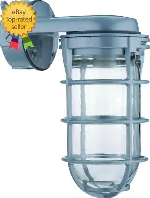 Lámpara de pared hermética al vapor utilitaria incandescente Jelly Jar Industrial St Foto 1 de 4