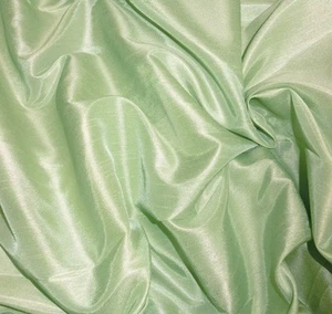 Peridot Green Dupioni Faux Silk Fabric Material Drapes Dress Skirt Blouse Shirts - Picture 1 of 1