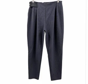 Aday Hose Damen Large Turn It Up Navy Nadelstreifen Tapered Trouser Stretch Taschen - Bild 1 von 12