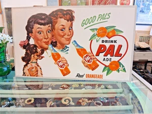 Original Mid Century Drink Pal Ade Litho Cardboard sign - Picture 1 of 7