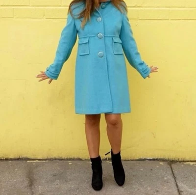 Banana Republic Classic Retro Mod Minimal Lady Day Coat Wool Floral Feminine S - Image 1 of 4