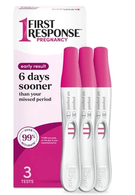 Prueba de embarazo resultado temprano primera respuesta paquete de 3 unidades detectar 6 días antes Foto 1 de 4
