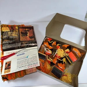 Wonder Art Riegel Haken Kit Wandbehang Kunst Sonnenuntergang 16x32" 30% fertig Grannycore - Bild 1 von 10