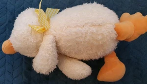 Mothercare white Duck soft toy Chick Duckling Bird yellow gingham bow laying - Picture 1 of 8