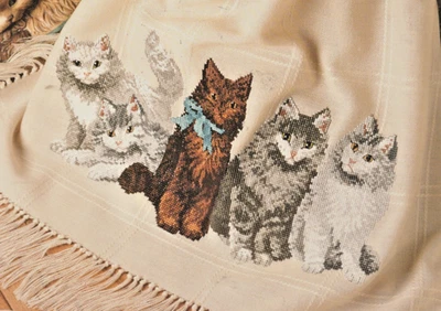 Purrfect Company Cats -COUNTED CROSS STITCH PATTERN - Leisure Arts Leaflet 2206 - Image 1 of 2