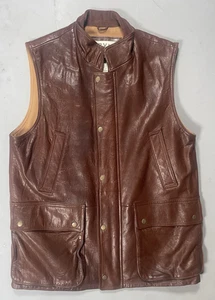 Vintage ORVIS Brown Buttery Leather Munitions Vest Men’s Size Medium - Picture 1 of 7
