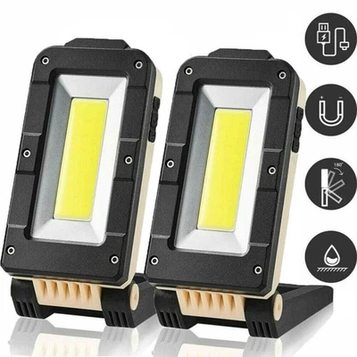 2X COB LED KFZ Arbeitsleuchte Akku Werkstattlampe Handlampe mit Magnet Stablampe - Bild 1 von 4