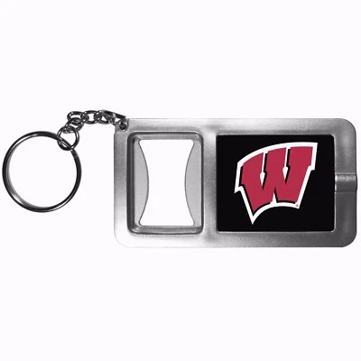 Wisconsin Badgers Flashlight Key Chain with Bottle Opener NCAA Licensed - Image 1 of 3