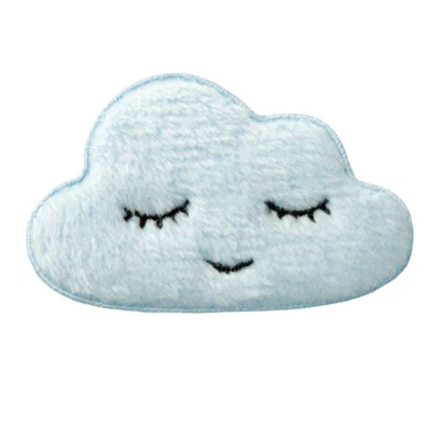 Aufnäher / Bügelbild - Wolke plüsch Kinder – blau – 8x5cm - Patches Aufbügeln - Bild 1 von 3