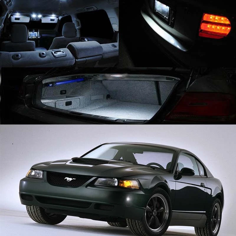 For 99-04 Ford Mustang Xenon White LED Interior Light Bulb Deal Package Kit — 第 1/1 张图片