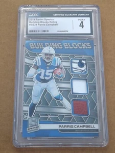 Panini Spectra Building Block Parris Campbell BB21 2019 60/99 grado 4 parche CGC. - Imagen 1 de 4